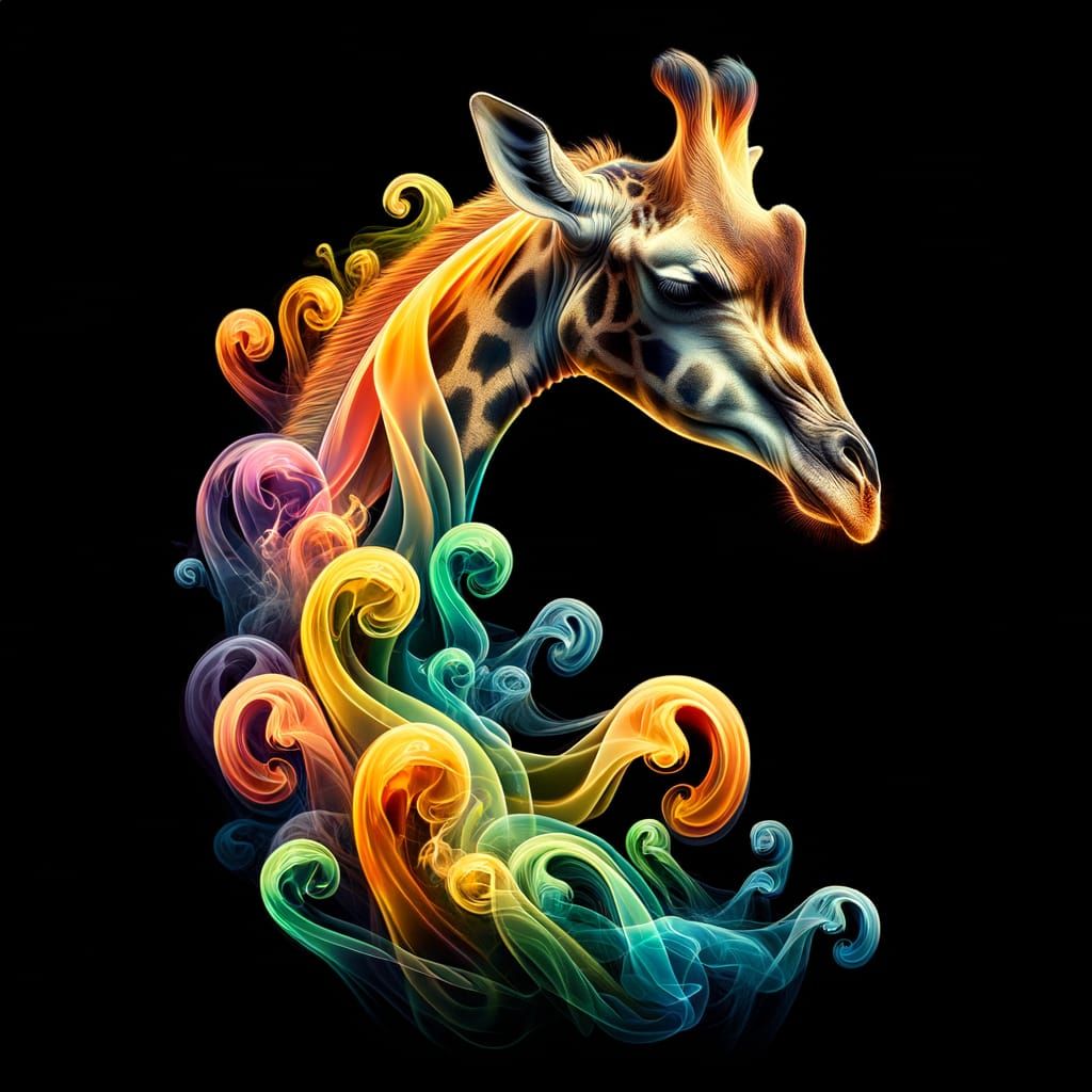 Rainbow Smoke Giraffe
