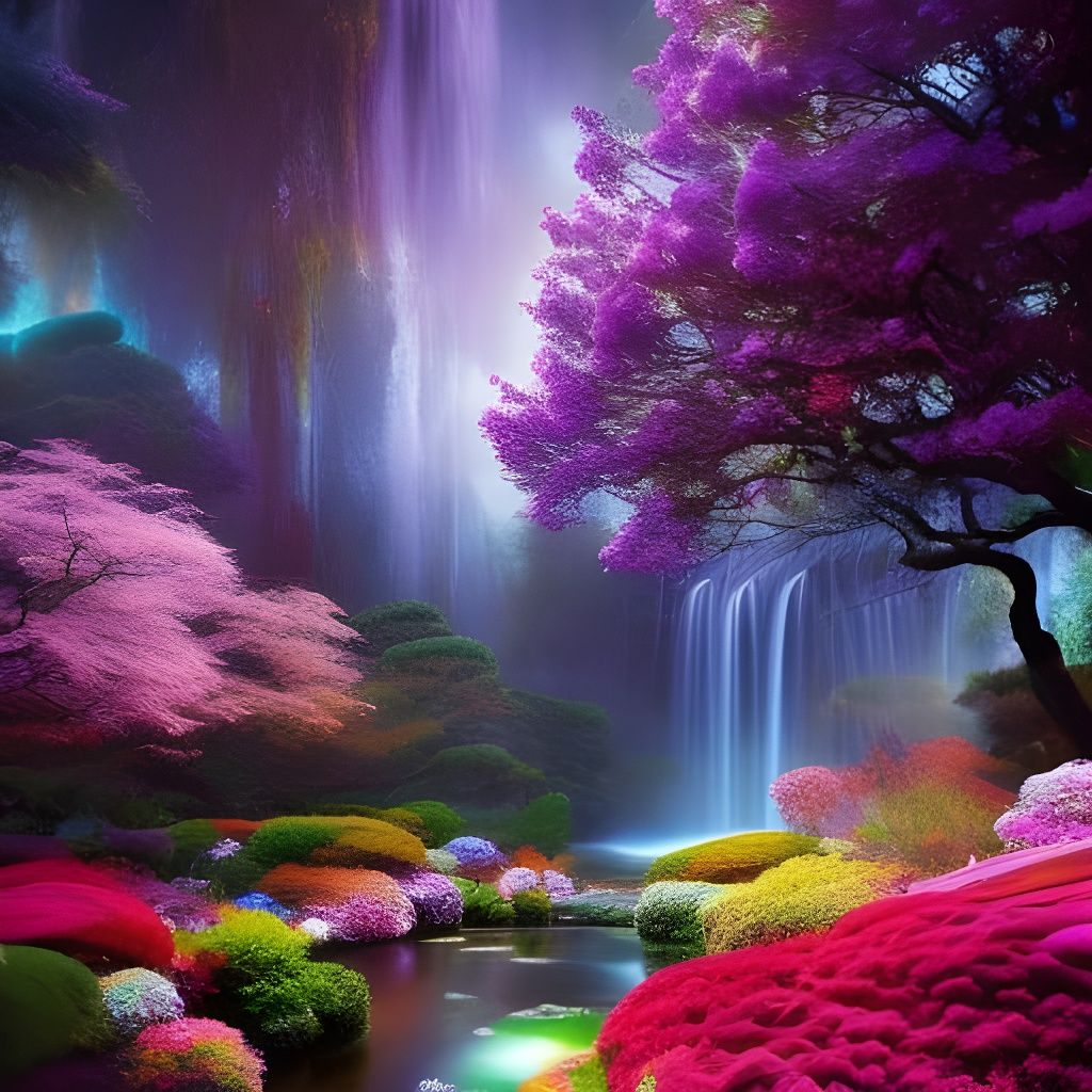 Fantasy garden - AI Generated Artwork - NightCafe Creator