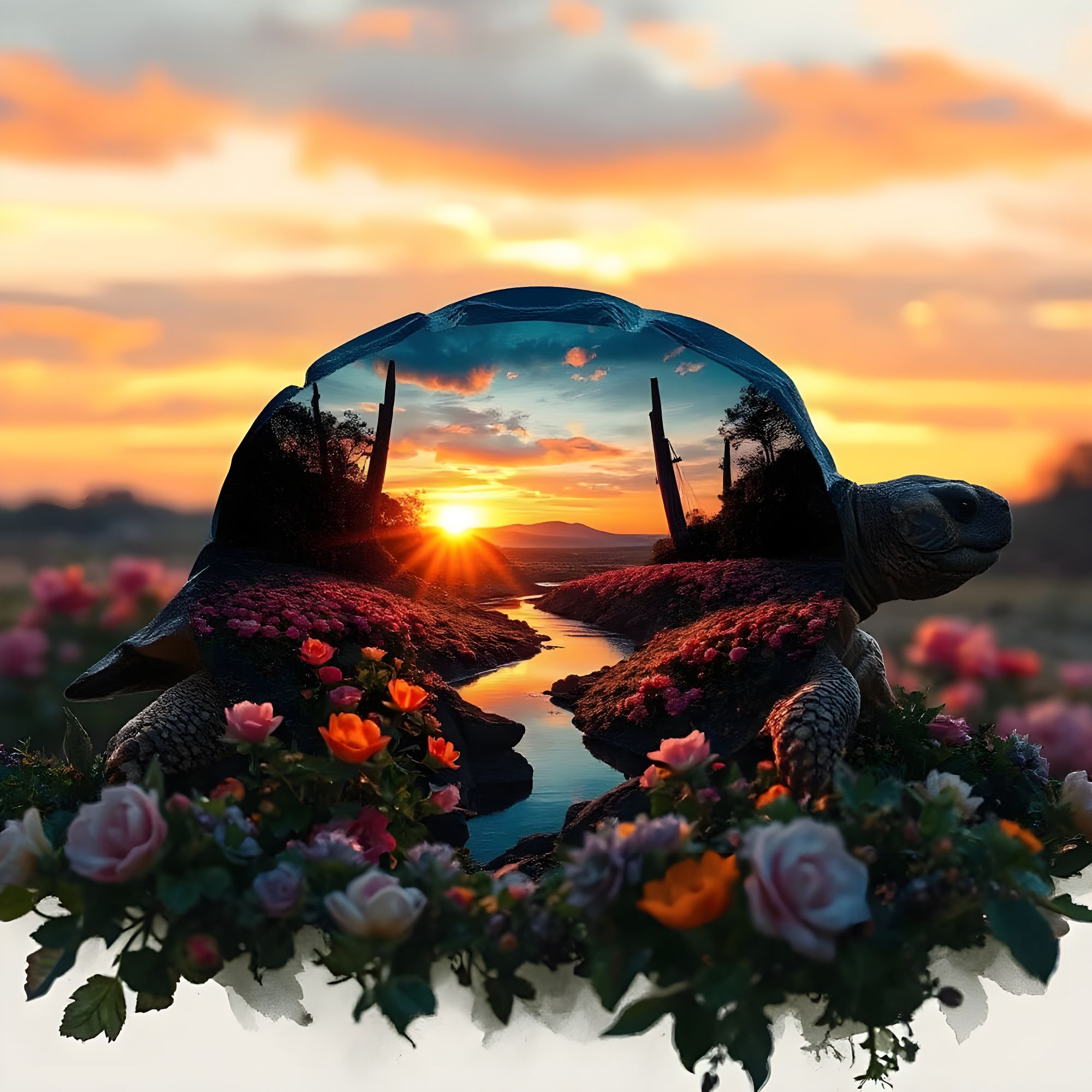 Double exposure turtle. 