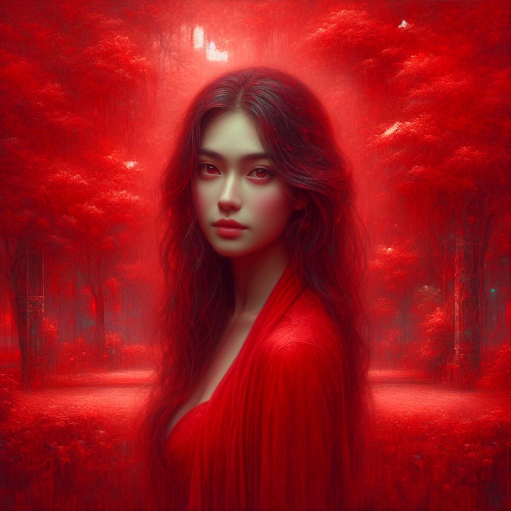 Woman in red