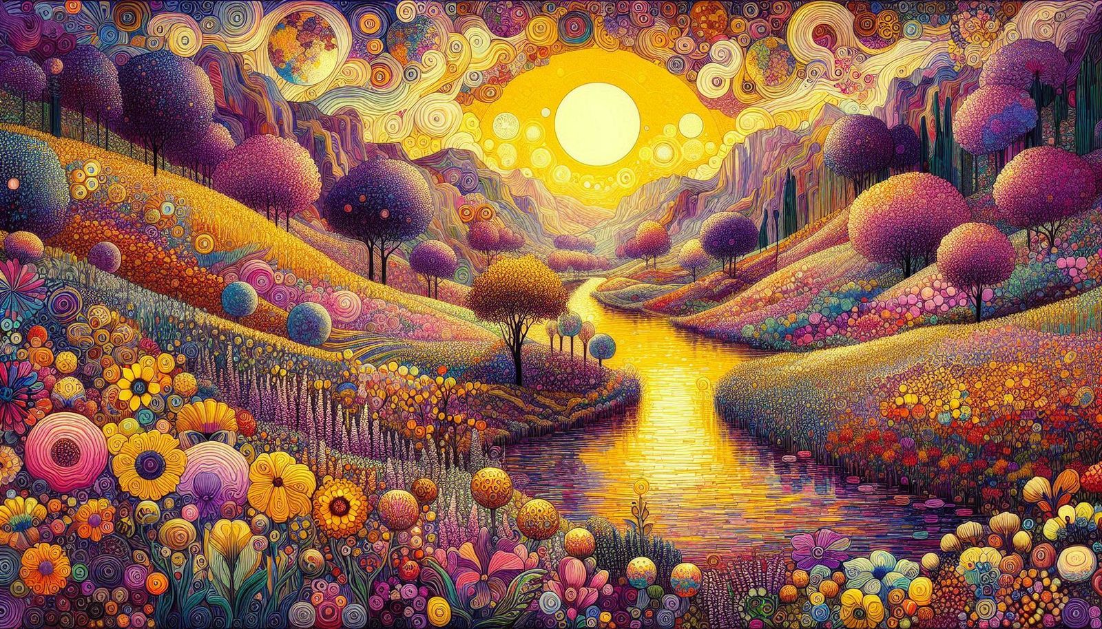 Fractal Surreal Doodle Art in Style of Gustav Klimt 🎨🎭