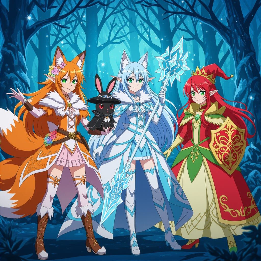 Anime Girls in Dungeons and Dragons Adventure