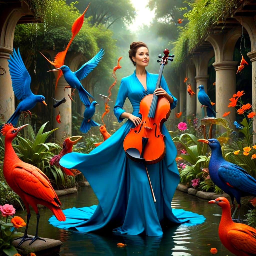 Elegant Lady in a Surrealistic Scene