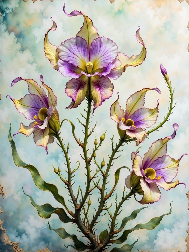 twisted orchid flowers <lora:hyperkraximalismus:0.75>