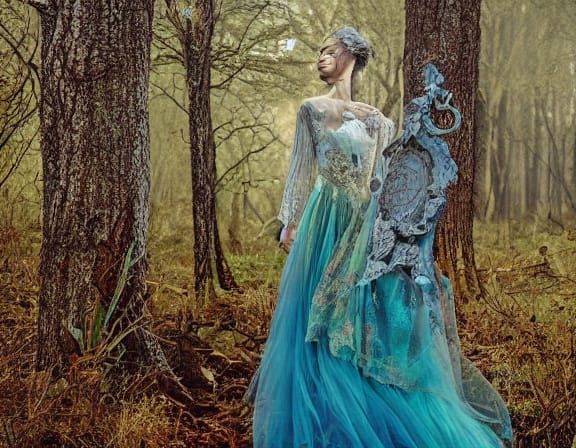  Surreal fairytale chic. surrounded by broken mirrors and deer. (6)