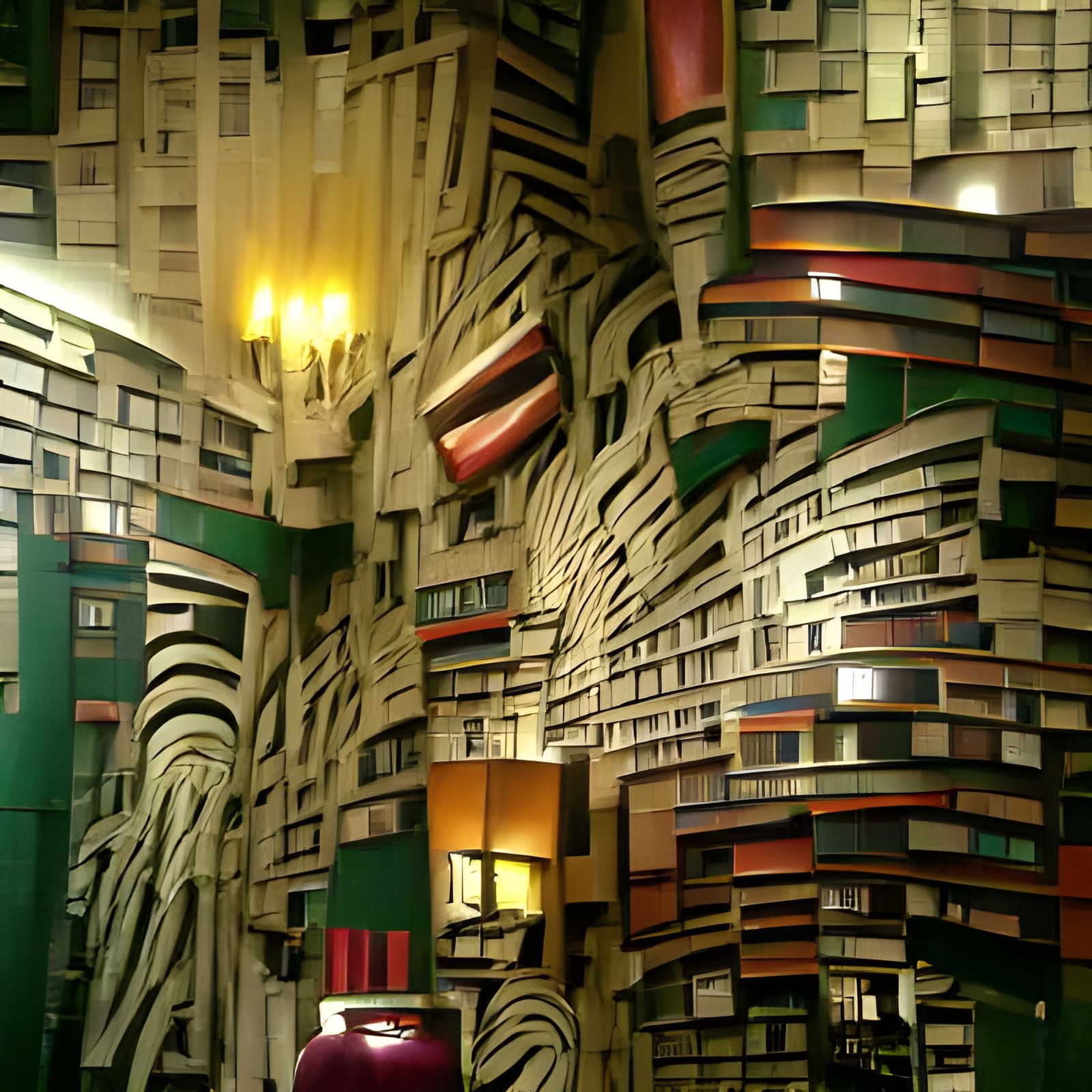 Walls made of books. 