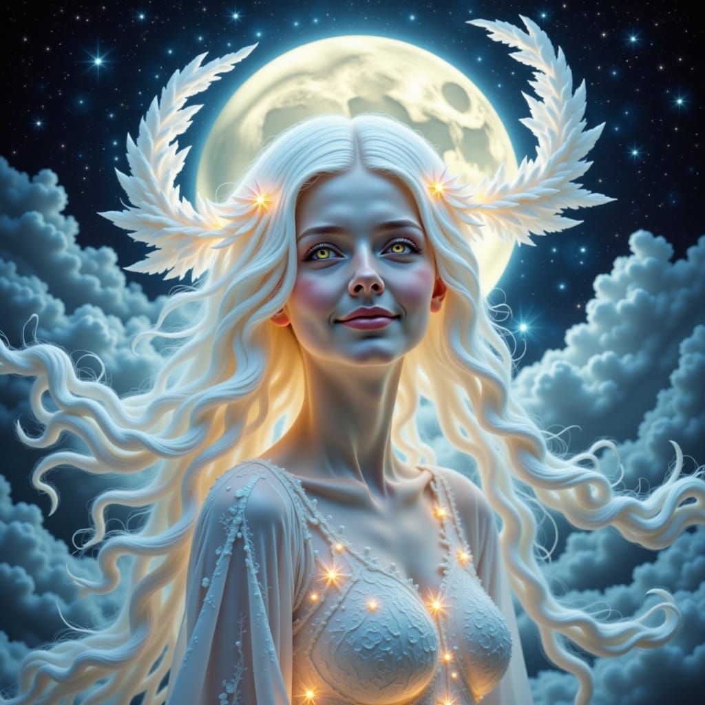 graceful ethreal goddess of the moon <lora:Goddess Essence:1.0> 