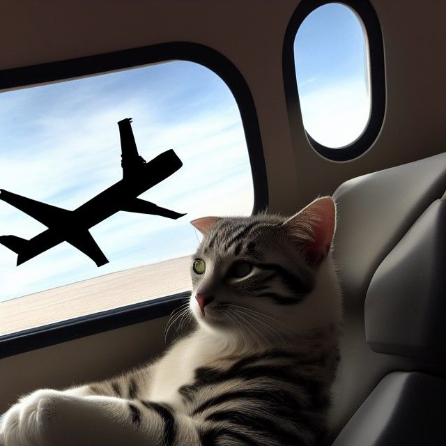 Cat driving airplane - AI Generated Artwork - NightCafe Creator