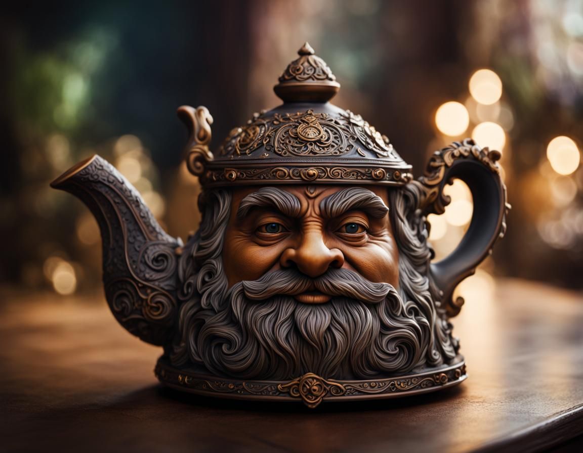 Dwarf head teapot  by @Namelesstoon