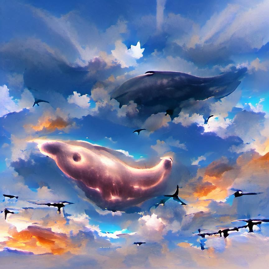 Whale in the sky - AI Generated Artwork - NightCafe Creator