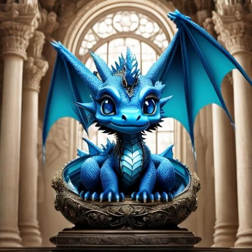 <lora:Dreamshaper Dragons:1.0> Full_body_view_of_a_flawless_Adorable_blue_baby_dragon: 