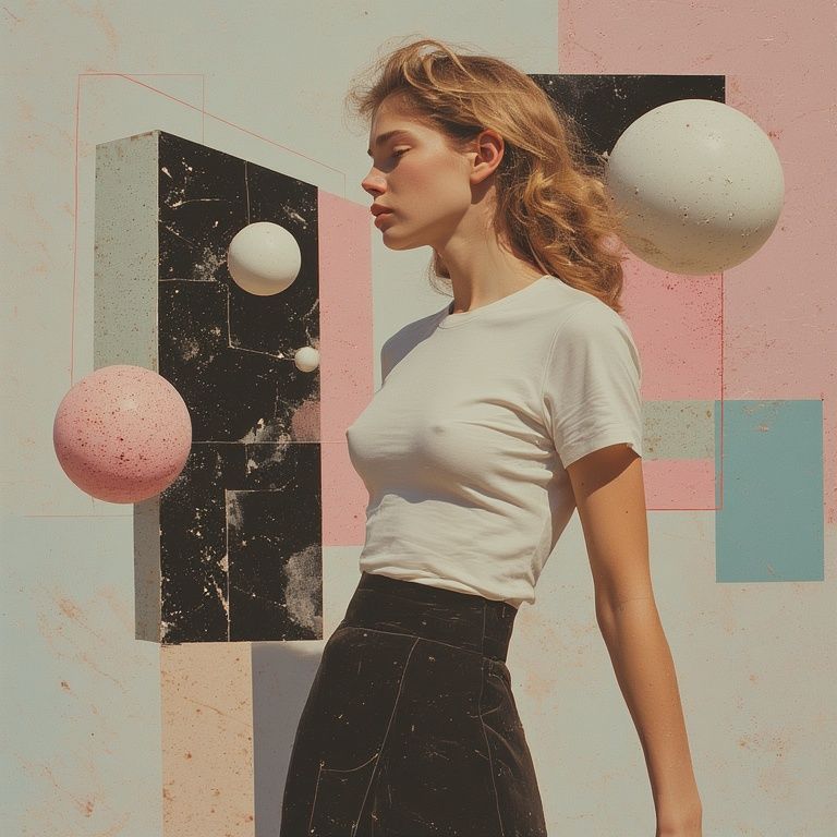 Side portrait with spheres