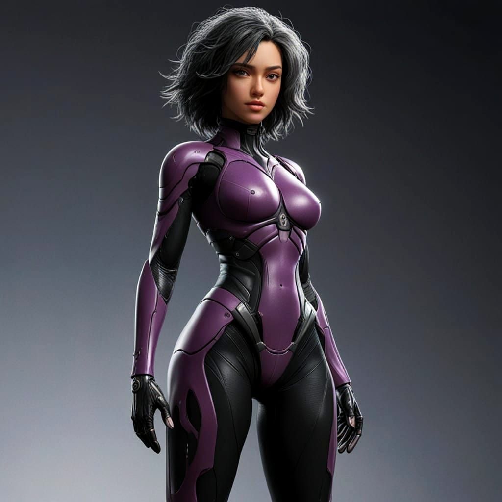 Cyberpunk Goddess: A Divine Nubian Cyborg in Vibrant Neon