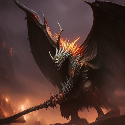 Demon dragon from hell named Darrel - AI Generated Artwork