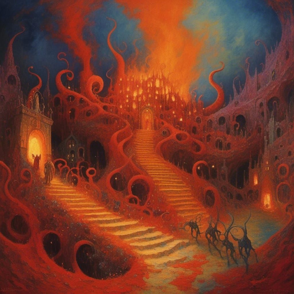 <lora:Daydream Meadows:1.0> Burning hell 