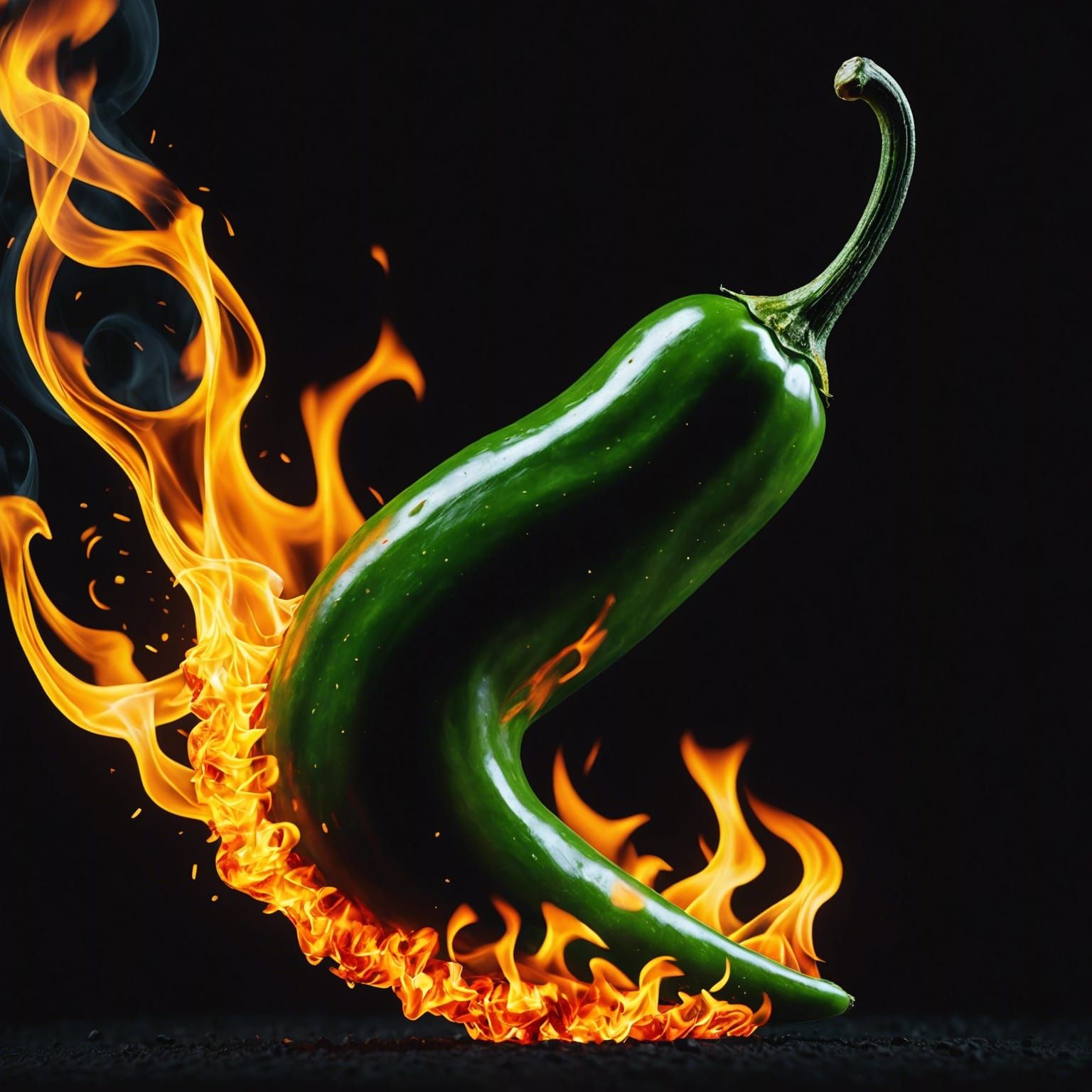A jalapeño 🌶️ on fire 🔥