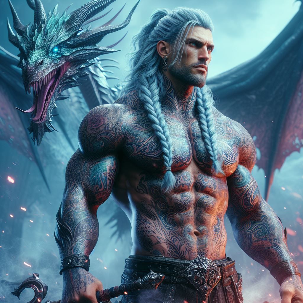 Frost warrior and his Ice dragon