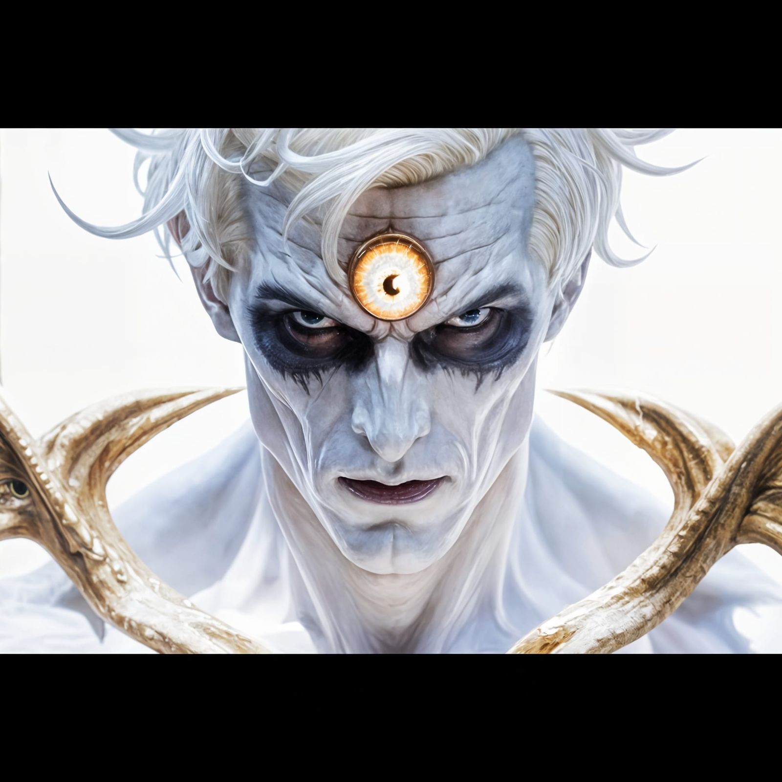 Handsome scary evil deity man as a humanized nigh omnipotent...