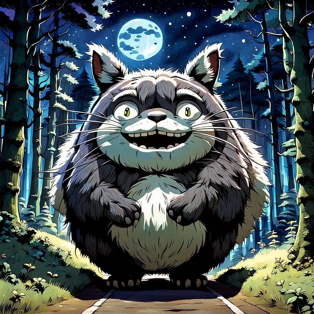 Hayao Miyazaki's work, My Neighbor Totoro and the Cat Bus (a large ...