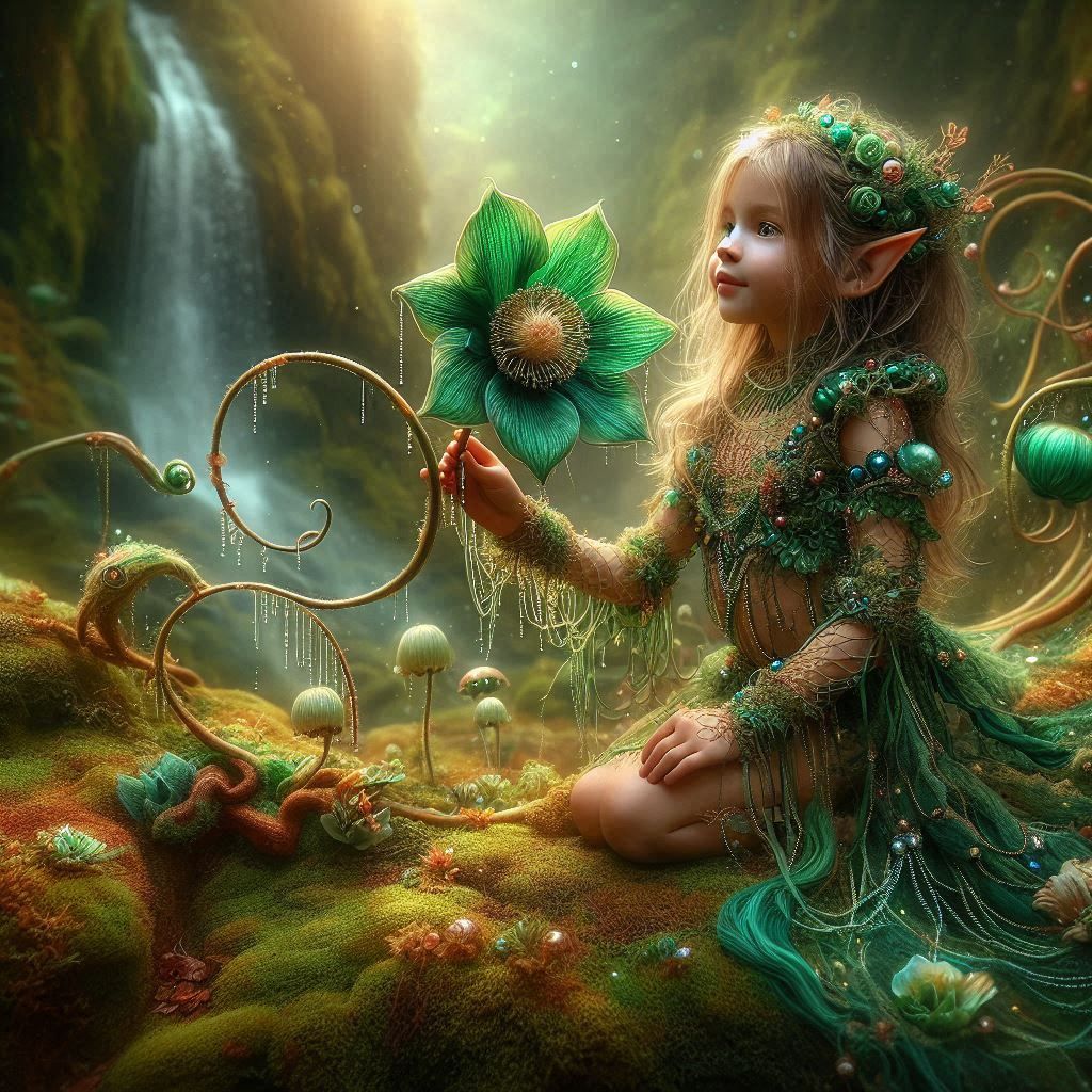 Green Flower In An Elven Garden!!!!