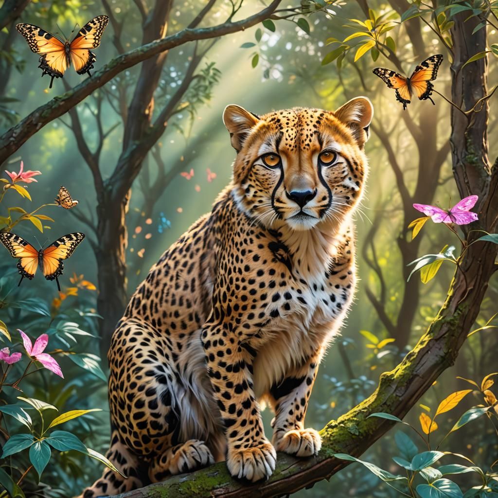 make a random animal hybrid Hyperrealistic vivid digital art, serene