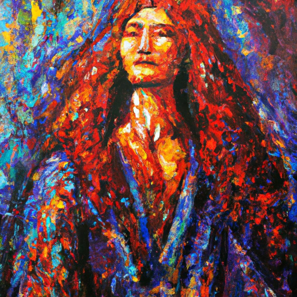 Man with Red Hair in Expressionist Art Nouveau Style