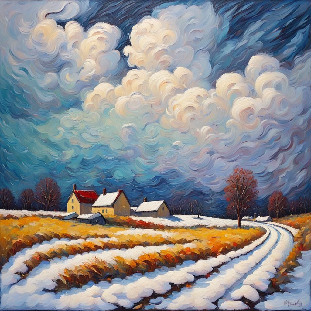 Storm snow and hail.