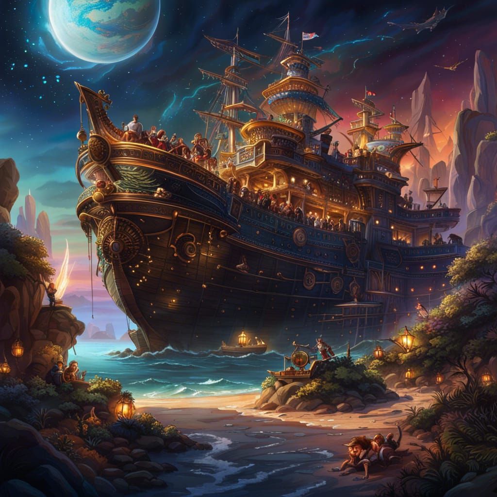 Party Scene on a Pirate Ship. - AI Generated Artwork - NightCafe Creator