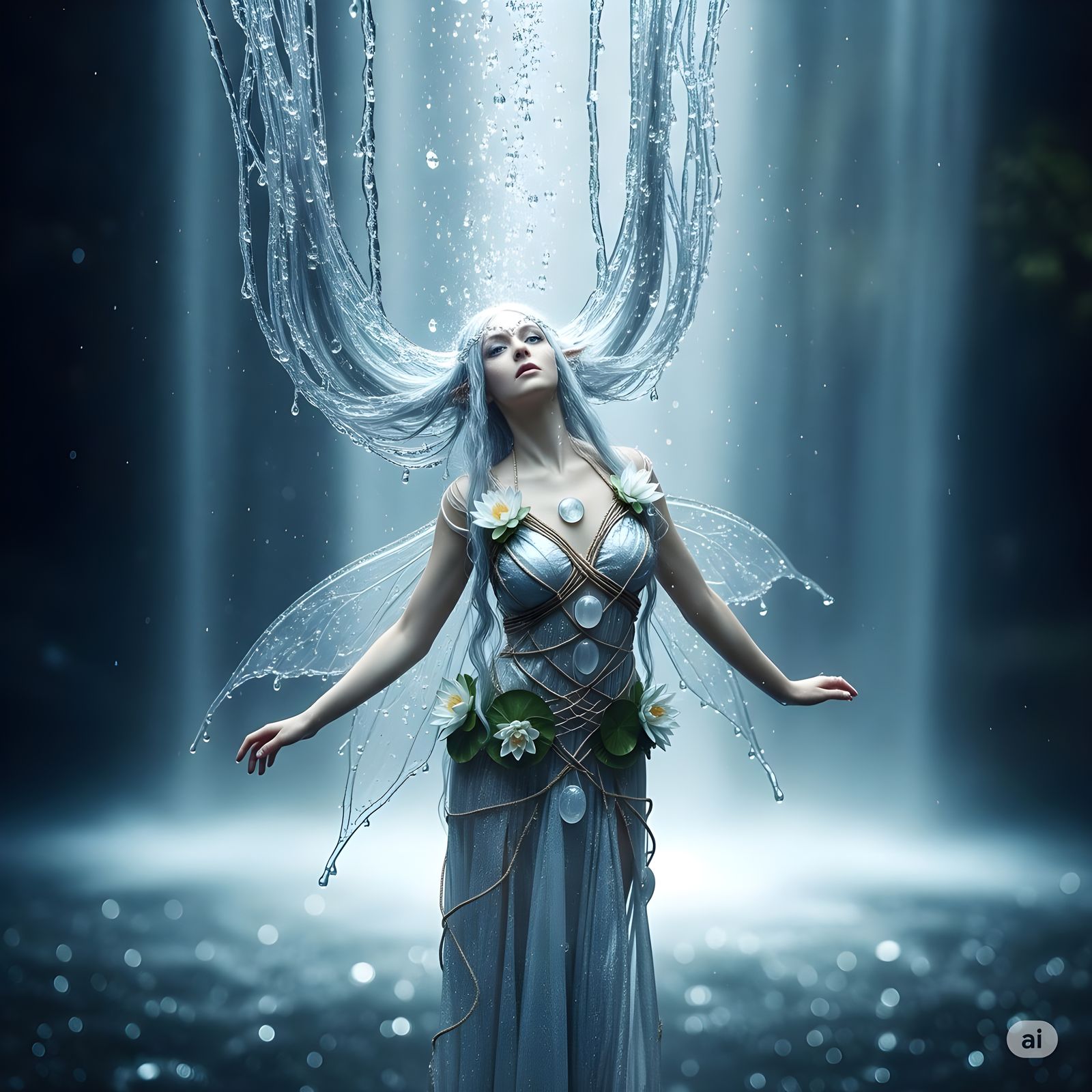 Asrai, a delicate, water-dwelling fairy from English folklore.