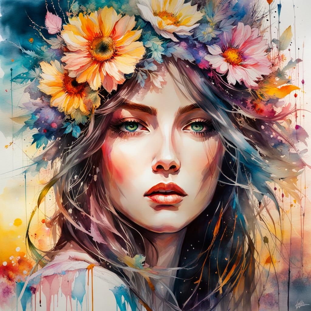 summerscape sunset, by Waterhouse, Carne Griffiths, Minjae Lee, Ana ...