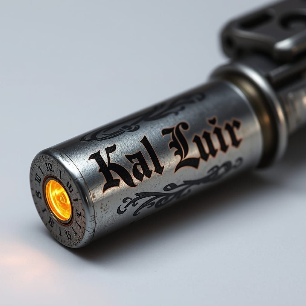 Gothic Revolver with Intricate Engraving in Dark Industrial...