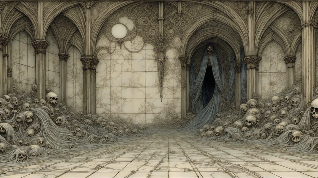 "Wet tissue stuck to tile." Ominous, Occult, Intricately Designed, Elegant, Scenic, Delicate; Complex, Albrecht Dürer, full color storybook...