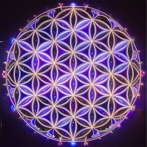 Purple flower of life - AI Generated Artwork - NightCafe Creator