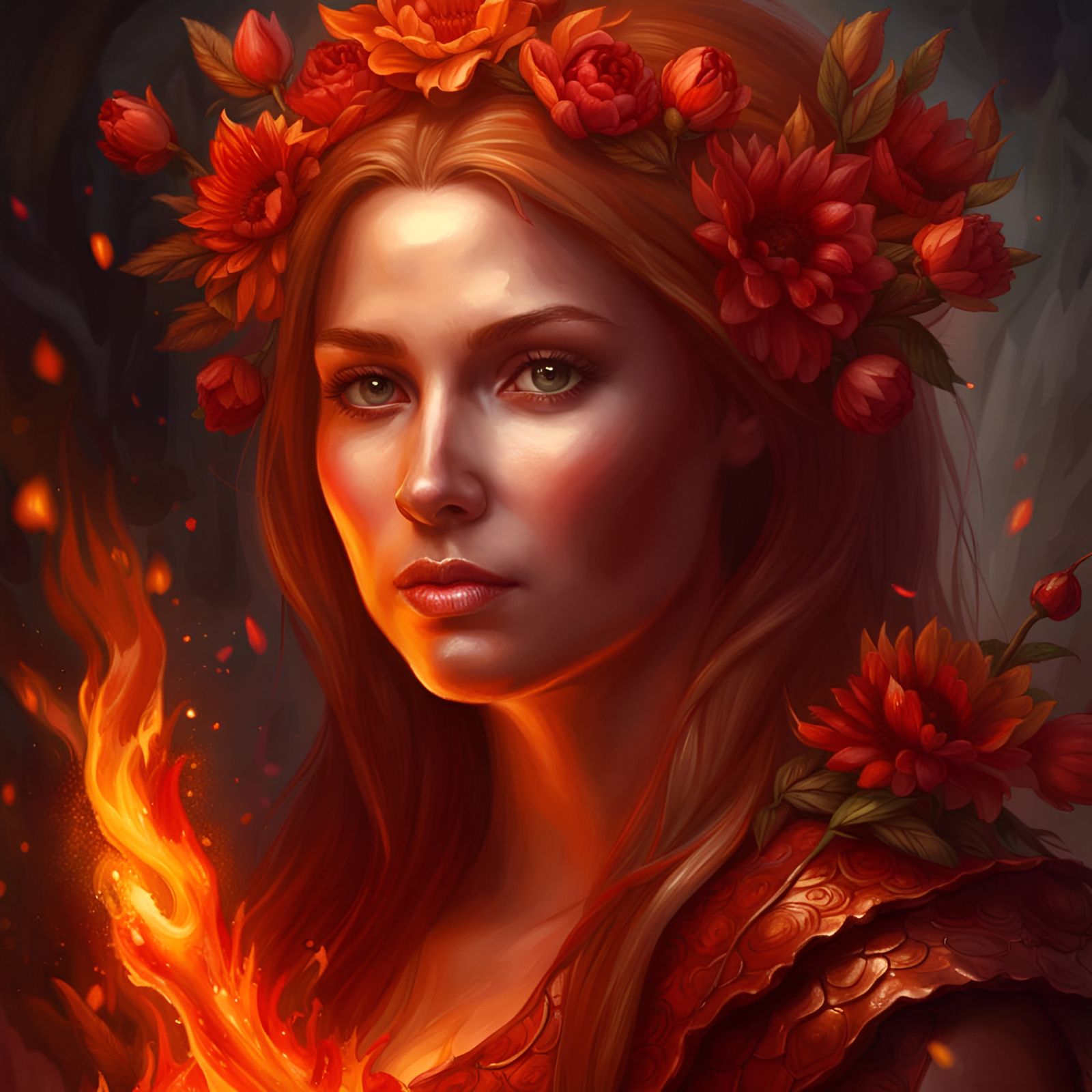 Fire Maiden 🔥 0.9 - AI Generated Artwork - NightCafe Creator