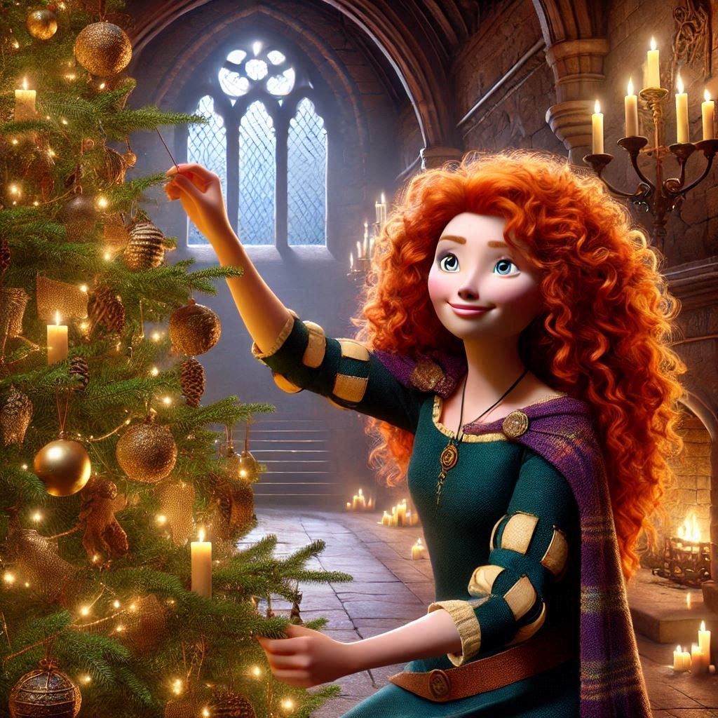 Dressing up the Christmas tree