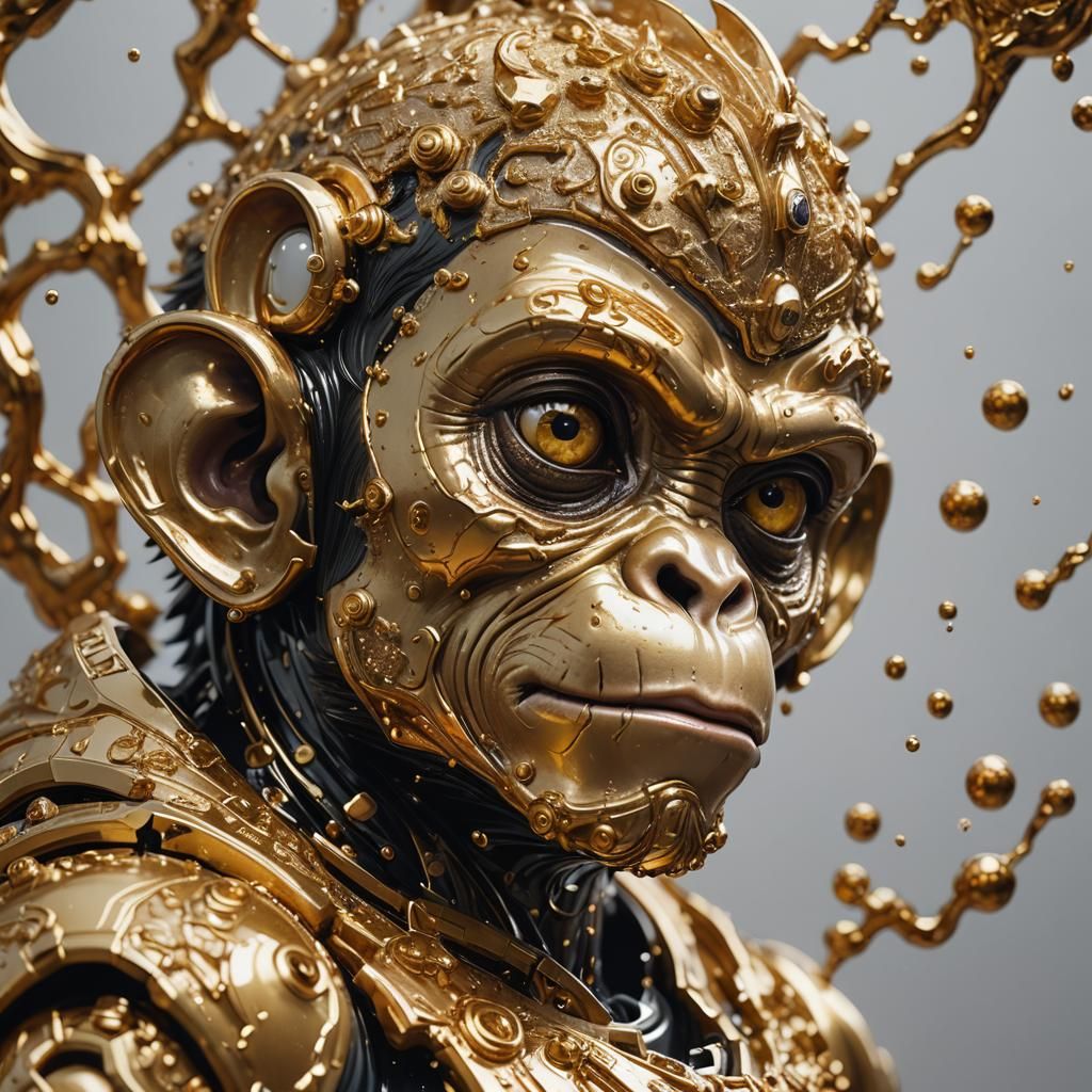Golden Porcelain Space Chimp