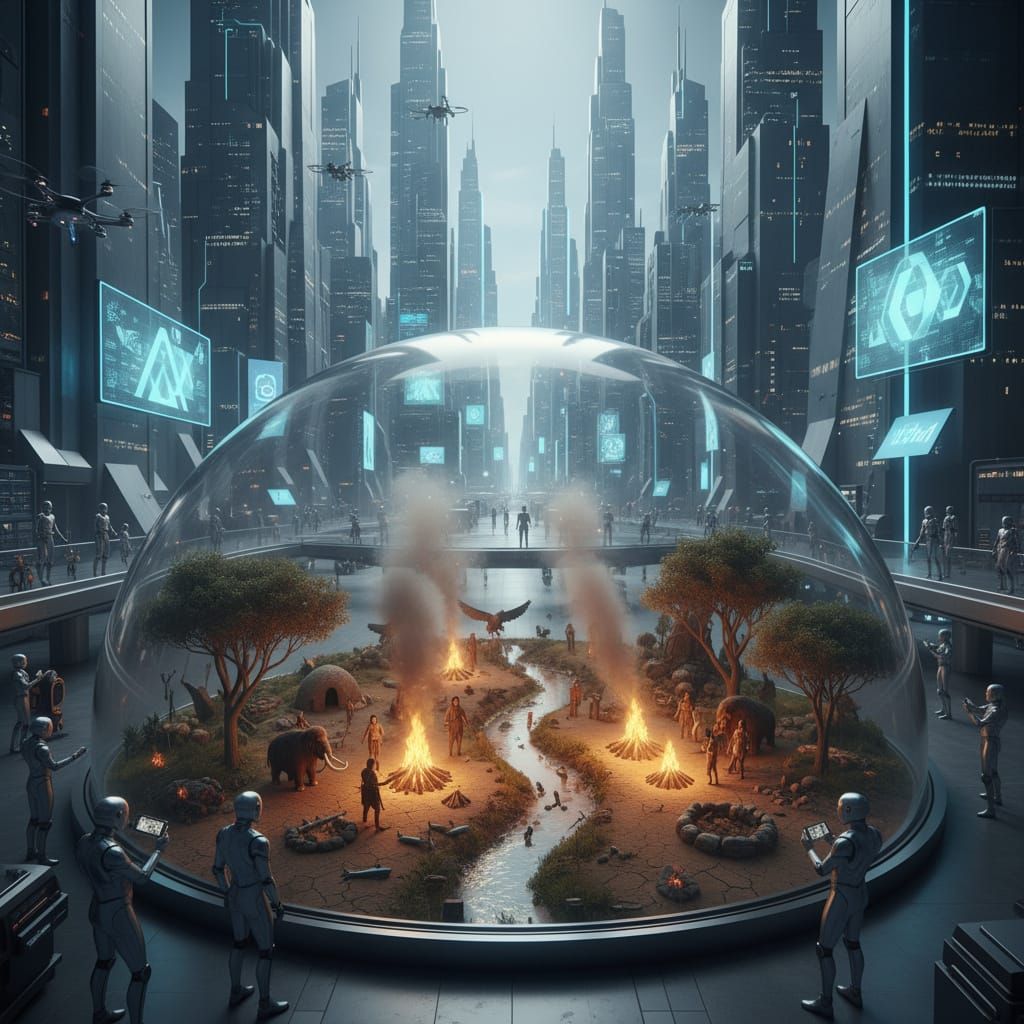 Ancient World Preserved Inside Futuristic City Dome