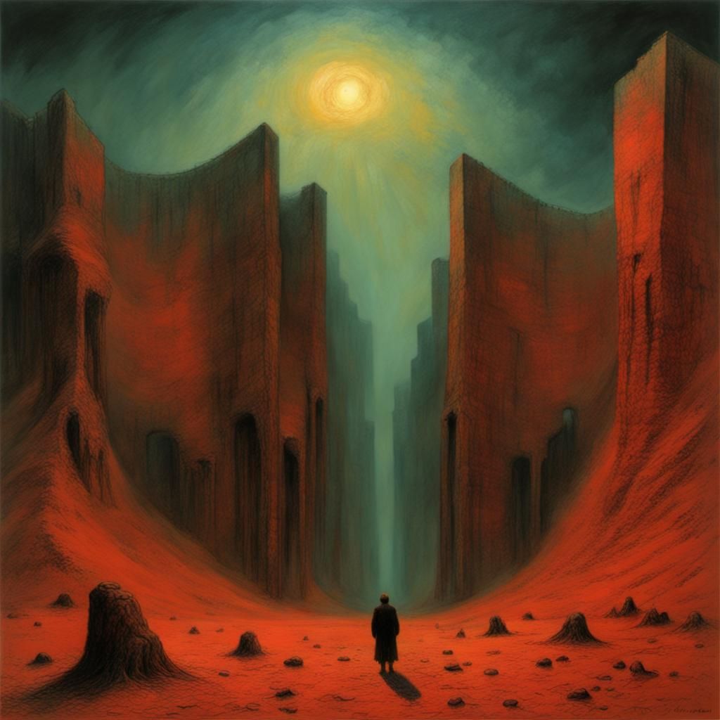 Nevada (by Zdzislaw Beksinski ) - AI Generated Artwork - NightCafe Creator