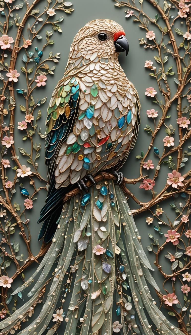 Wrapped in your fine beaded dress , your caged love Bird Son...