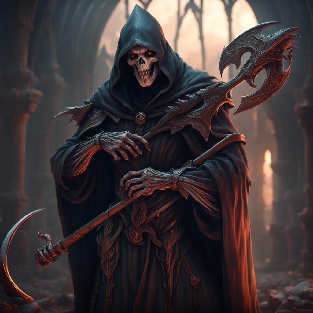 reaper holding a sythe