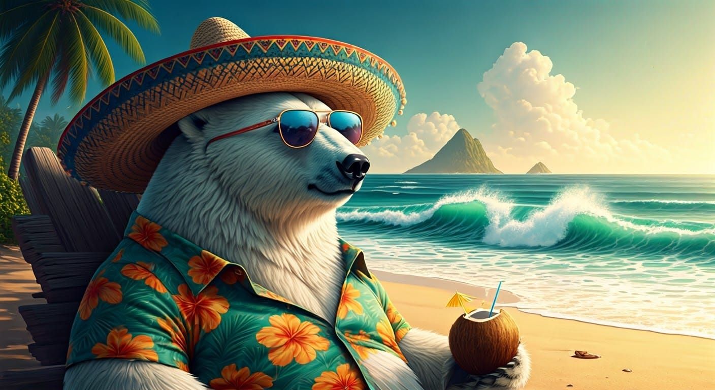 Alfred goes on a tropical vacation to escape the cold  by @KathleenB