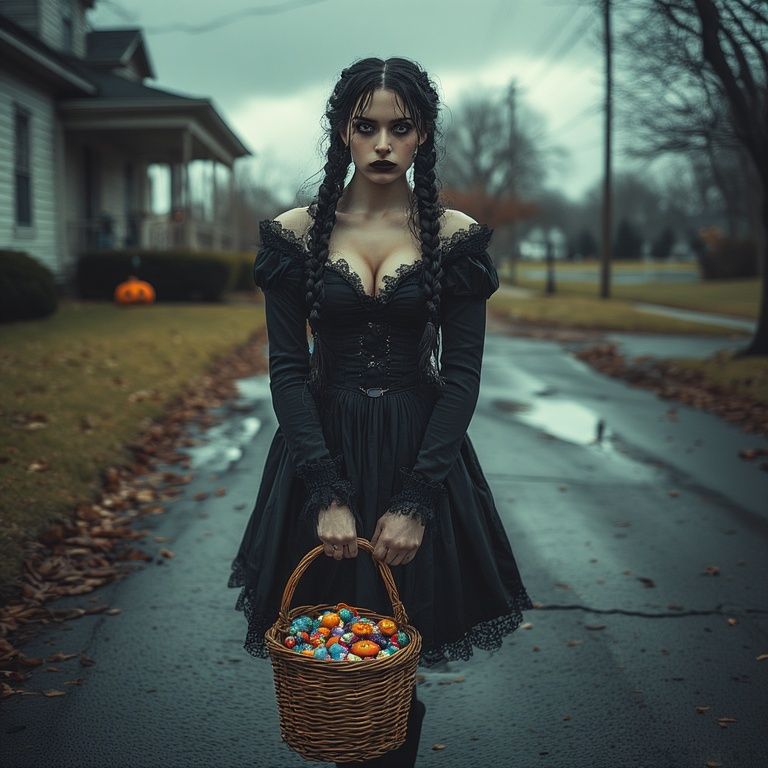 Wednesday Addams trick or treat