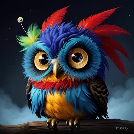 ((Huge surreal googly-eyes.)) Cute and fluffy tiny baby owl by Andy ...