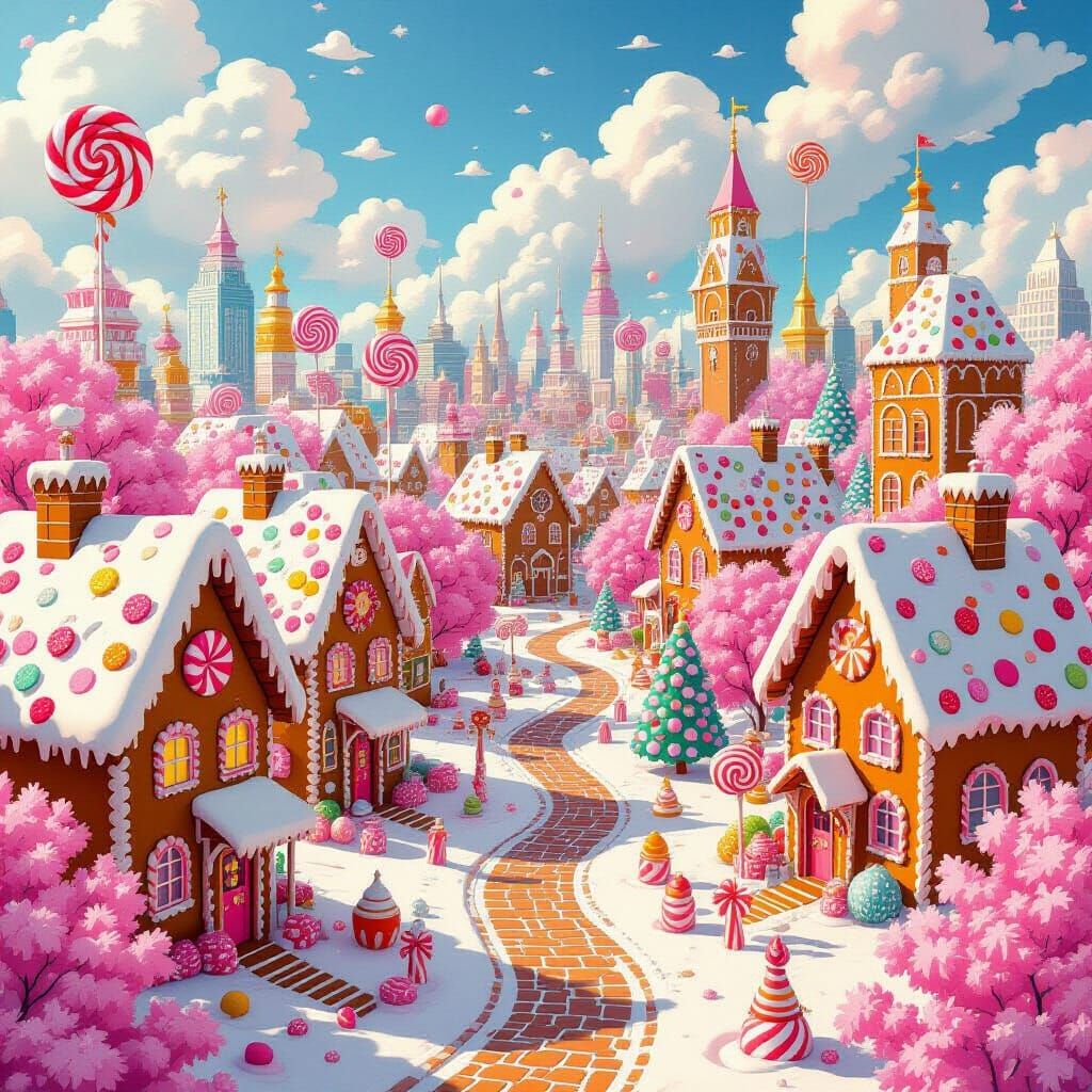 Candy Cityscape Inspired by Miyazaki