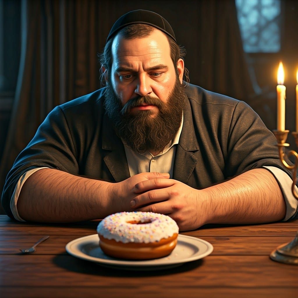 Mystical Sufganiyah Temptation in a Winter Wonderland