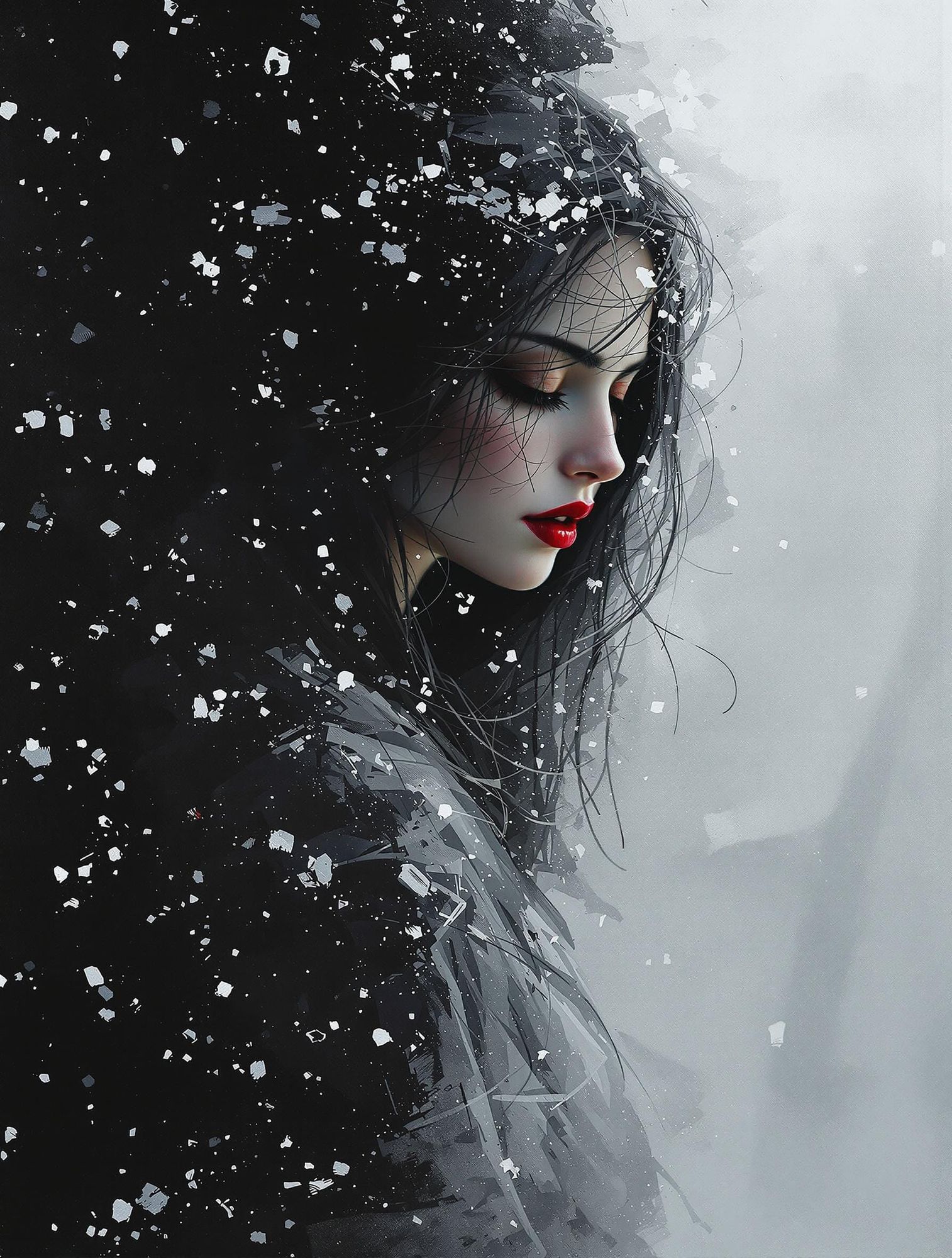 Fading Figure in the Snow