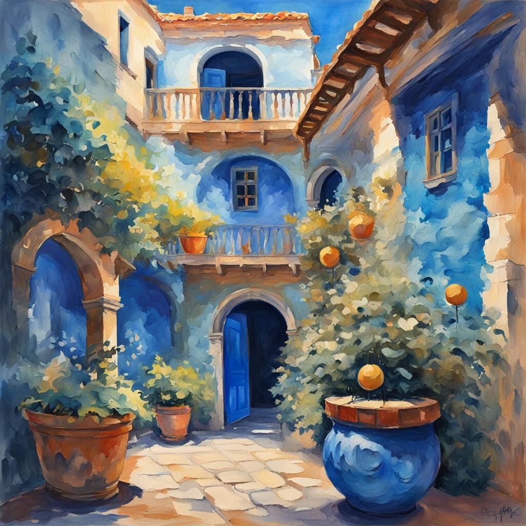 Blue moon courtyard