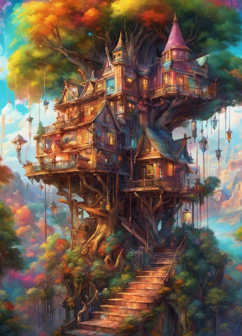 Tree castle - AI Generated Artwork - NightCafe Creator