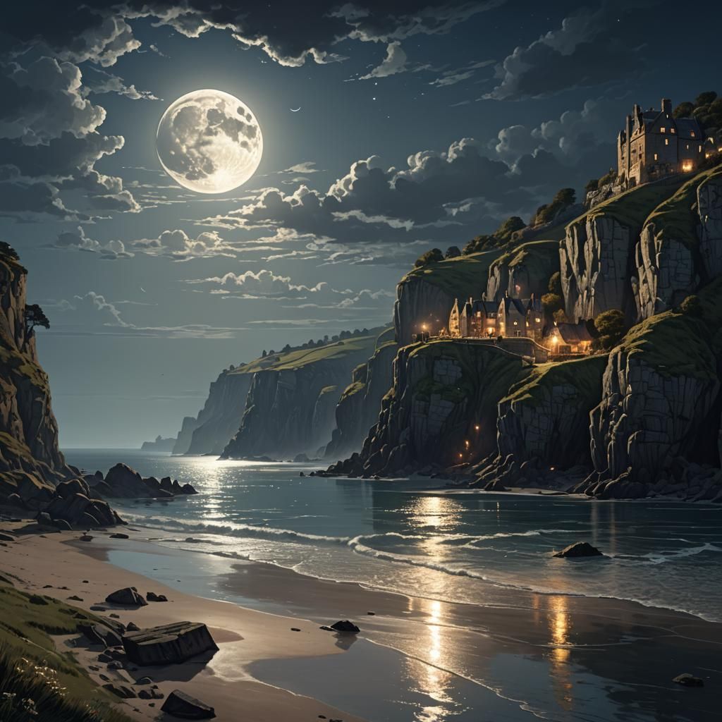 The sea is calm tonight.
The tide is full, the moon lies fai...