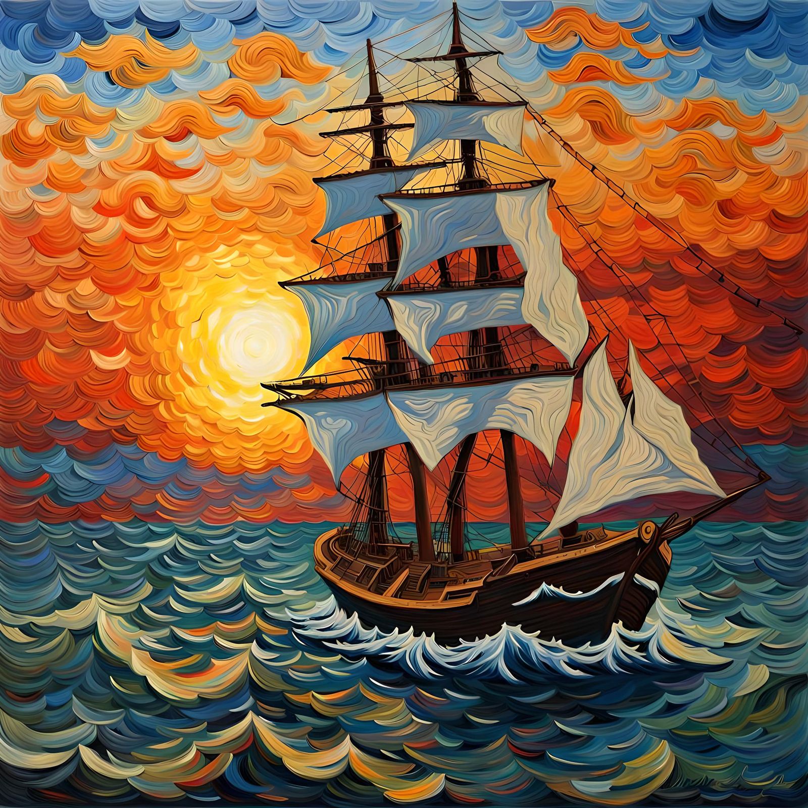 sailing ship  by @Chirminth